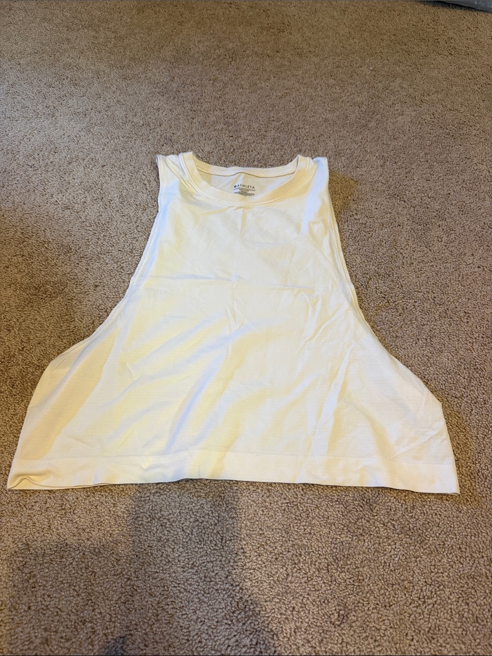 Athleta Ivory Crewneck Tank Top